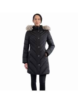 Faux-Fur Hood Puffer Walker Coat