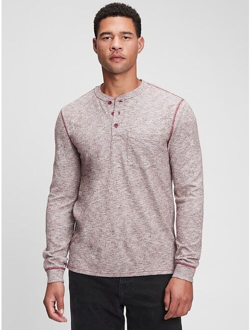 Gap Marled Henley Long-sleeve T-Shirt