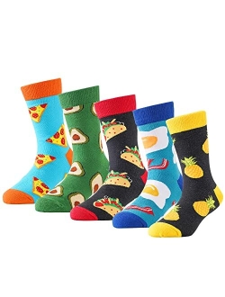 Bisousox Kids Fun Dress Socks Boys Girls Novelty Funny Crazy Shark Stripe Cute Dinosaur Socks for Kids Christmas Gift