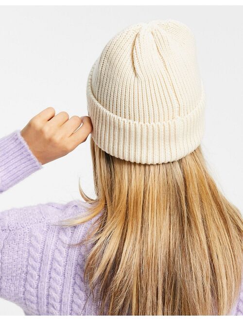 My Accessories London Exclusive chunky beanie in cream yarn