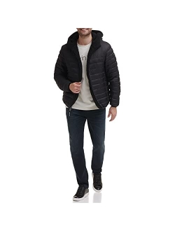 Men's Hooded Down Jacket, Quilted Coat, Sherpa Lined