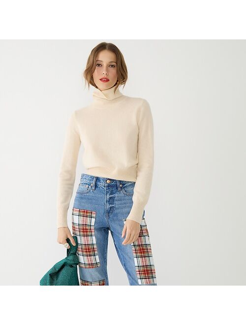 J.Crew Cashmere cropped turtleneck sweater