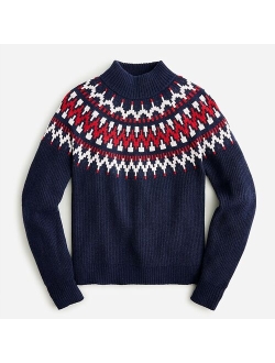 Fair Isle mockneck pullover sweater