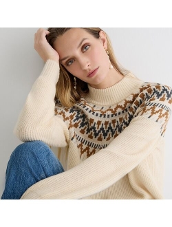 Fair Isle mockneck pullover sweater