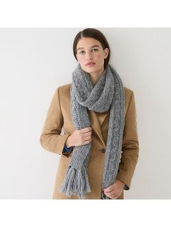 Chunky cable-knit scarf with Lurex