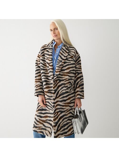 J crew hot sale leopard topcoat