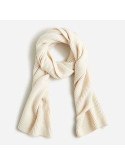 Ribbed cashmere scarf