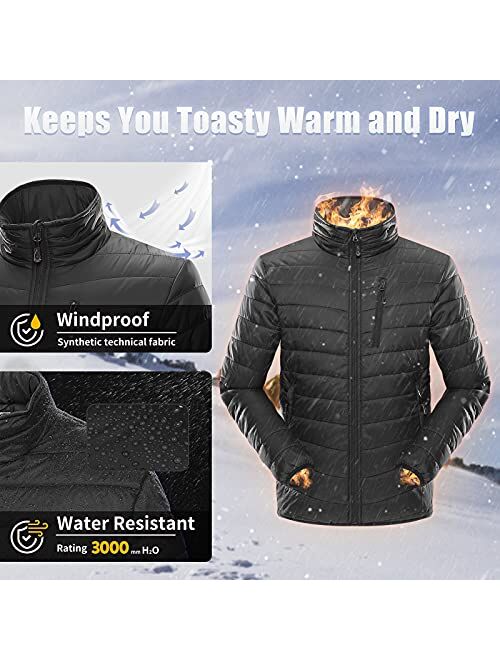 33,000ft Men's Puffer Jacket Lightweight Packable Winter Jacket