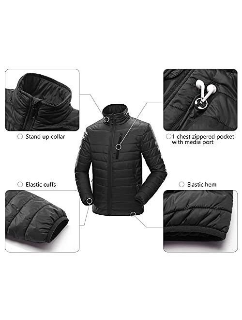 33,000ft Men's Puffer Jacket Lightweight Packable Winter Jacket