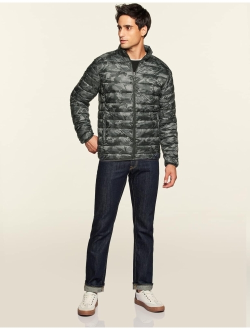 TSLA Men's Lightweight Packable Accent Puffer Jacket, Water-Resistant Winter Jackets