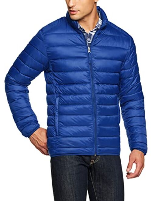 TSLA Men's Lightweight Packable Accent Puffer Jacket, Water-Resistant Winter Jackets