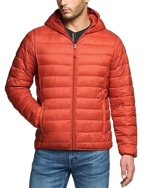 TSLA Men's Lightweight Packable Accent Puffer Jacket, Water-Resistant Winter Jackets