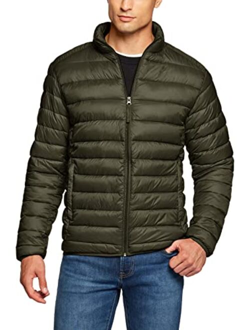 TSLA Men's Lightweight Packable Accent Puffer Jacket, Water-Resistant Winter Jackets