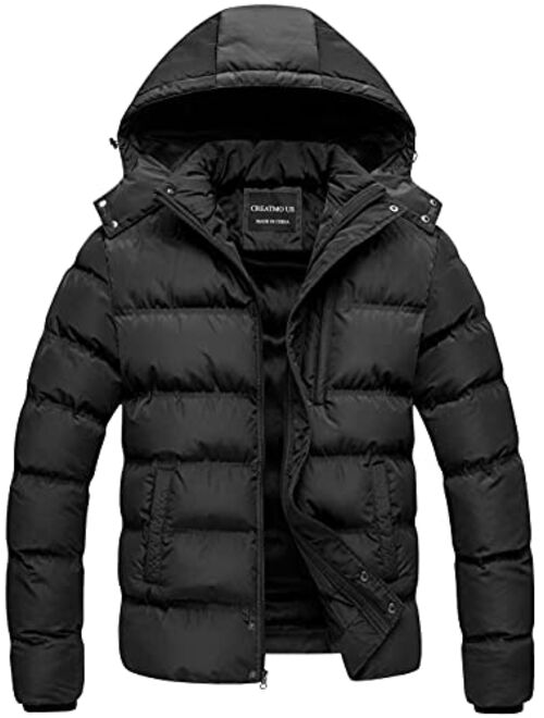 Creatmo Us Men's Puffer Jacket Waterproof Winter Parka jacket Warm Thicken Ski Coat