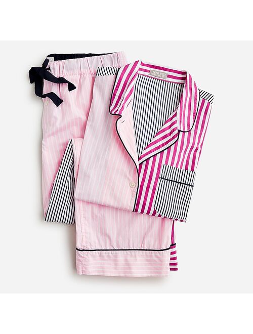 J.Crew Long-sleeve cotton poplin pajama set in cocktail stripe