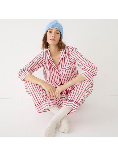 J.Crew Long-sleeve cotton poplin pajama set in cocktail stripe