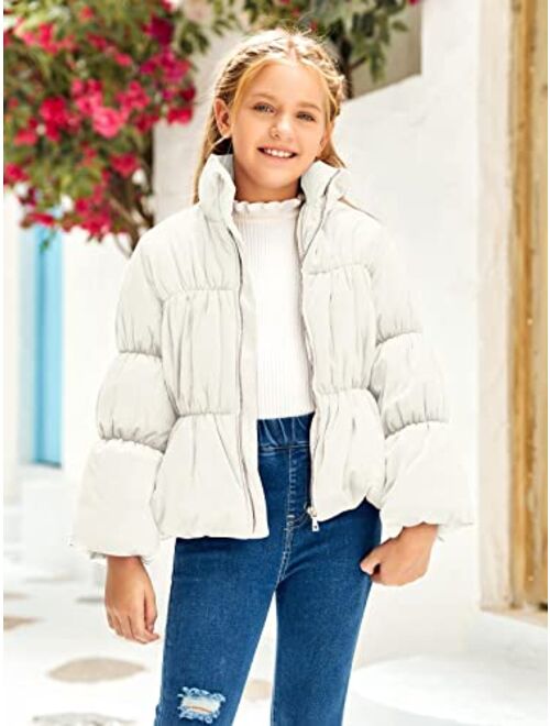 GAMISOTE Girls Winter Coat Puffer Thick Padded Fleece Warm Quilted Heavyweight Mock Jacket