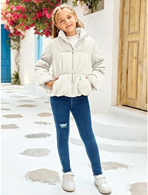 GAMISOTE Girls Winter Coat Puffer Thick Padded Fleece Warm Quilted Heavyweight Mock Jacket