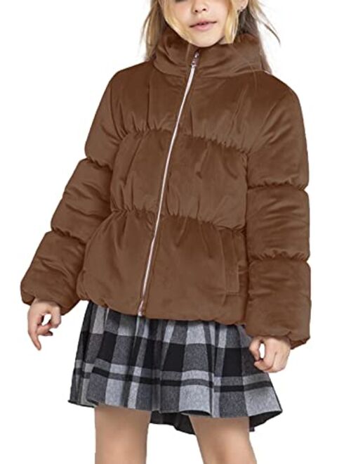 GAMISOTE Girls Winter Coat Puffer Thick Padded Fleece Warm Quilted Heavyweight Mock Jacket