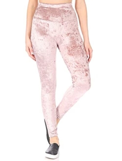 ShoSho Womens High Waist Crushed Velvet Leggings