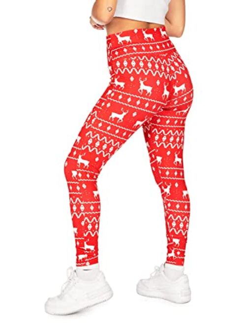 Tipsy Elves' Festive Holiday Themed Leggings for Women