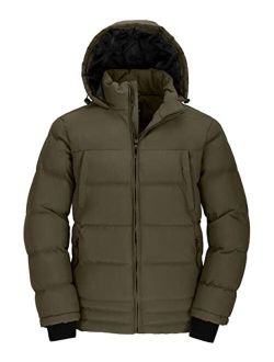 Wantdo Men's Thicken Puffer Jacket Insulated Water-Resistant Warm Winter Coat with Hood