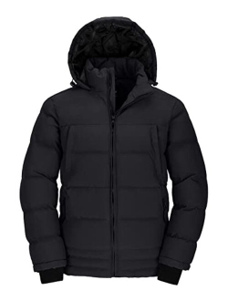 Wantdo Men's Thicken Puffer Jacket Insulated Water-Resistant Warm Winter Coat with Hood