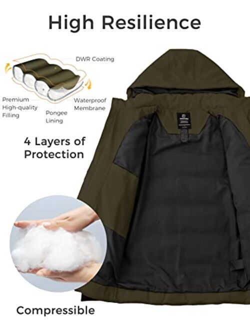 Wantdo Men's Thicken Puffer Jacket Insulated Water-Resistant Warm Winter Coat with Hood