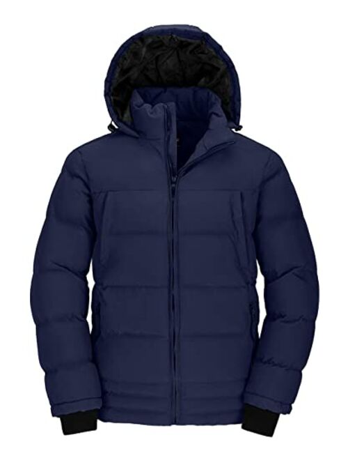 Wantdo Men's Thicken Puffer Jacket Insulated Water-Resistant Warm Winter Coat with Hood