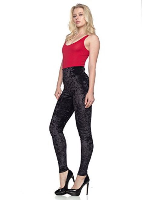 Cemi Ceri Women's Velvet High Waist Leggings