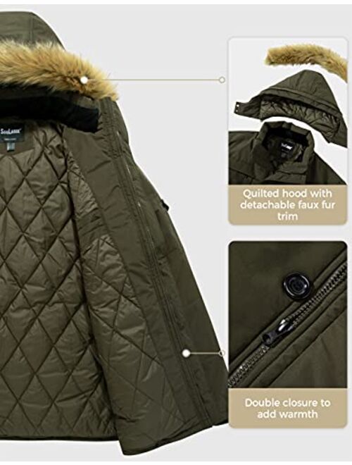 Soularge Men's Big and Tall Winter Warm Heavy Hooded Parka Jacket