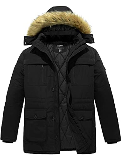 Soularge Men's Big and Tall Winter Warm Heavy Hooded Parka Jacket