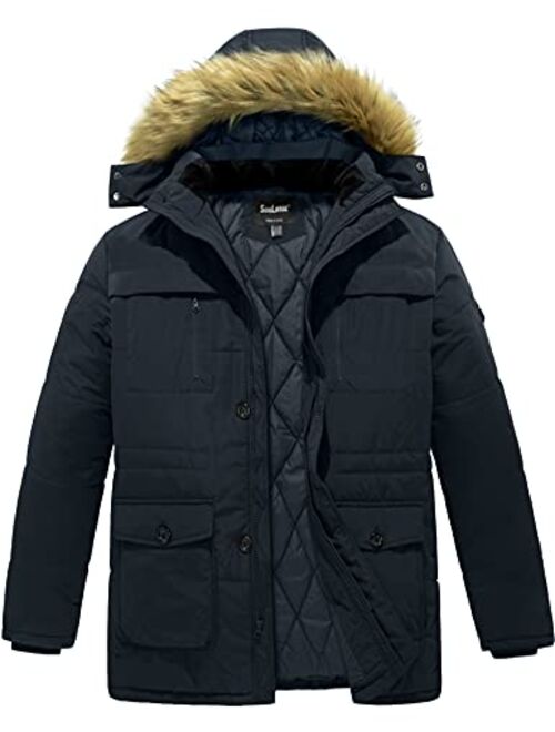 Soularge Men's Big and Tall Winter Warm Heavy Hooded Parka Jacket