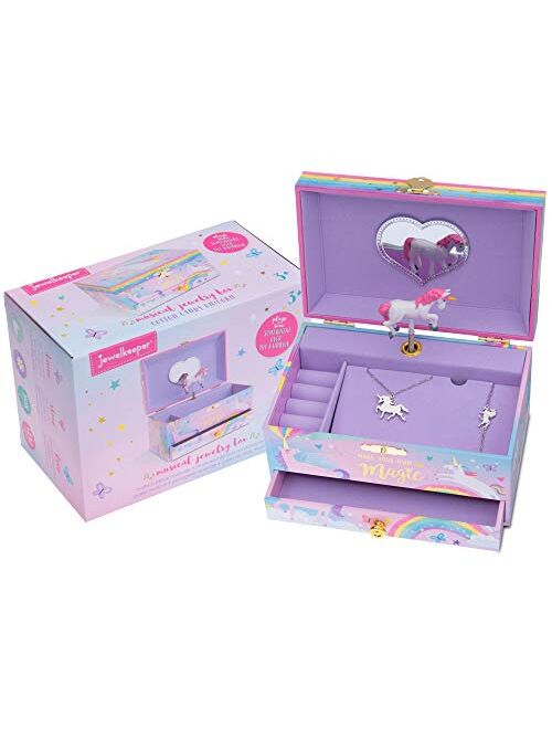 Jewelkeeper Unicorn Music Box & Little Girls Jewelry Set - 3 Unicorn Gifts for Girls