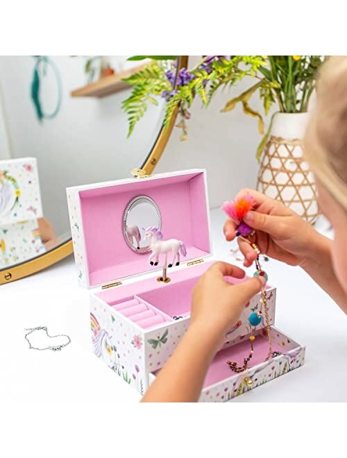 Abi + Olie Unicorn Jewelry Box for Girls - Little Girls Jewelry Box - Unicorn Music Box for Girls - Unicorn Musical Jewelry Box - A beautiful Unicorn Gift for Girls