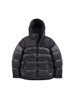 TIGER FORCE Men's Hooded Puffer Jacket Water resistant Heavyweight Sportswear Snow Coat Warm Black Dark Blue