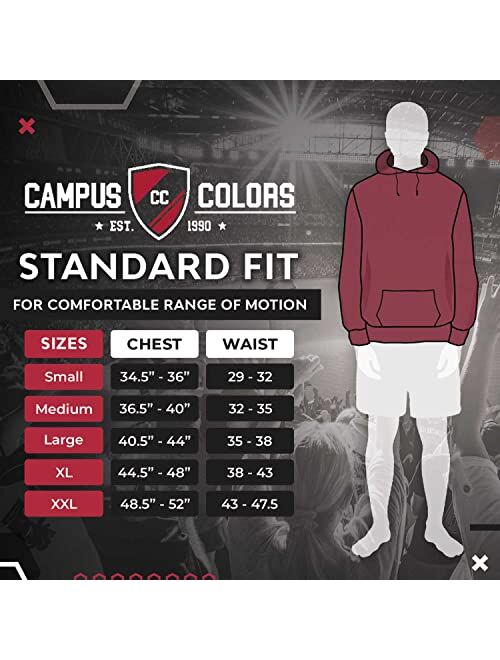 Campus Colors Long Sleeves NCAA Adult Arch & Logo Gameday Unisex Hooded Sweatshirt