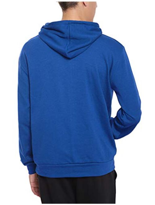 Ohoo Mens Slim Fit Long Sleeve Lightweight Pullover Basic Hoodie With Kangaroo Pocket (XS~3X-Large)