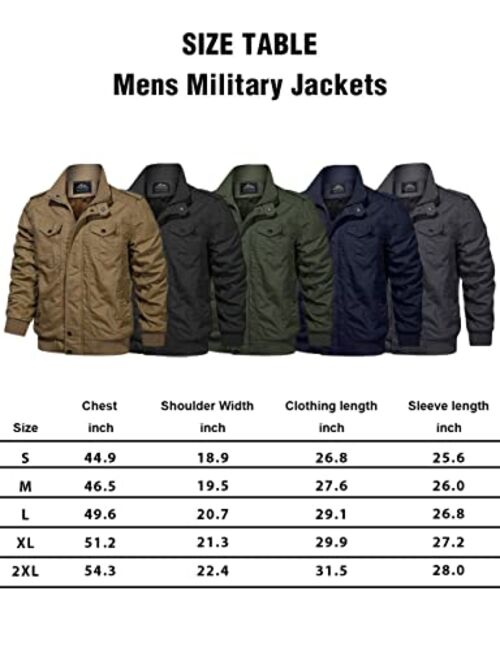 HJWWIN Men's Winter Military Jacket Fleece Lining Warm Coat Zip Up Army Cargo Work Bomber Jacket with Pockets