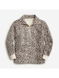 Girls' printed half-zip sweatshirt in french terry