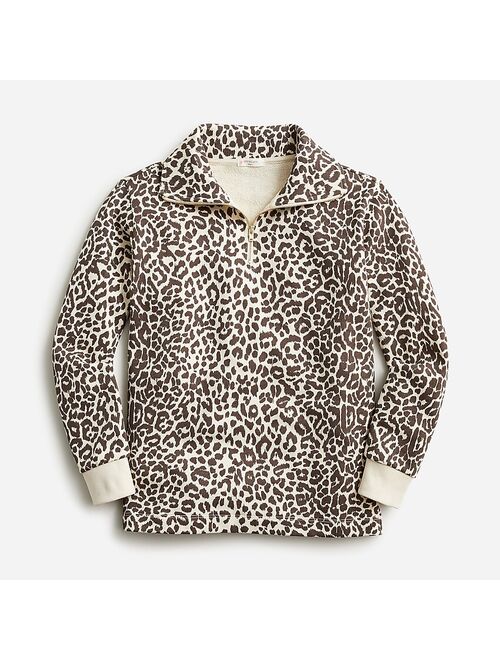 J.Crew Girls' printed half-zip sweatshirt in french terry