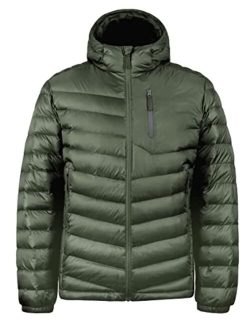 Bakery Men's Down Jacket Hooded Packable Down Puffer Jacket Lightweight Water-Resistant Insulated Down Jacket