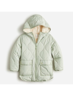 Girls' reversible quilted jacket with eco-friendly PrimaLoft