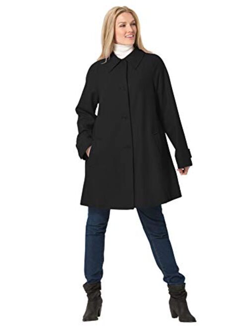 Woman Within Women's Plus Size Wool-Blend Classic A-Line Coat