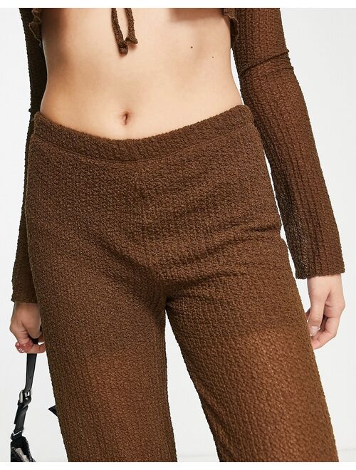 Pull&Bear high waist straight leg pants in brown - part of a set