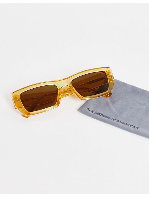 A.Kjaerbede Fame square sunglasses in yellow transparent