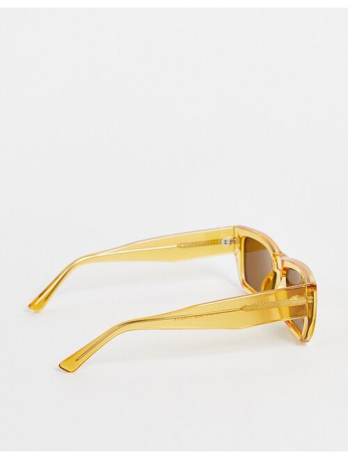 A.Kjaerbede Fame square sunglasses in yellow transparent