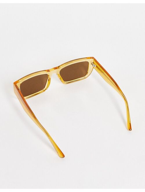 A.Kjaerbede Fame square sunglasses in yellow transparent