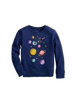 Girls 4-12 Jumping Beans Fleece Crewneck Graphic Pullover Sweatshirt