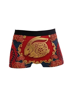 JINGNIUSIBO Men's Year of the Rabbit Comfort Boxer Briefs Underwear, S